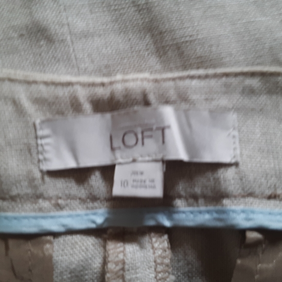 Loft  Tan 100% Linen Wide Leg Trouser - Picture 2 of 4